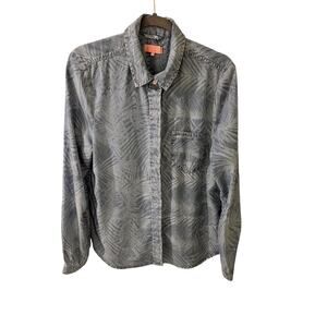Ted Baker Branca Palm Leaf Print Denim Shirt, size 5 (10-12)